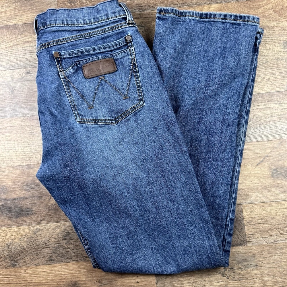 Wrangler Retro Slim Boot Blue Jeans Mens 33x34 Medium Wash Denim